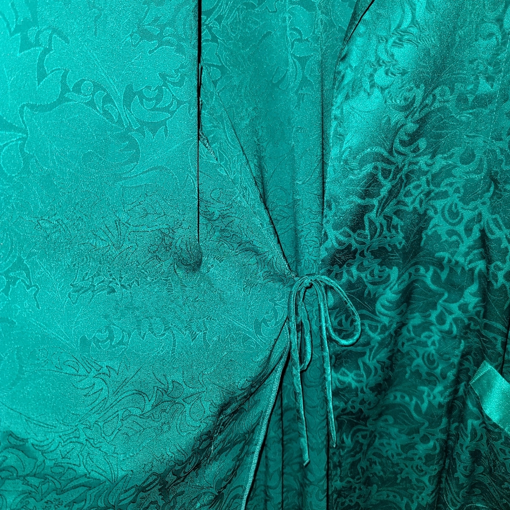 Vintage rare Victoria secret floral robe emerald green - Picture 9 of 9